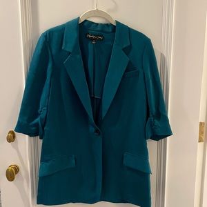 Elizabeth & James Uber Cool! 100% silk Rouched sleeve blazer